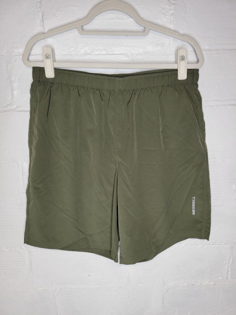 Merrell Men's Large Running Shorts Lined Green